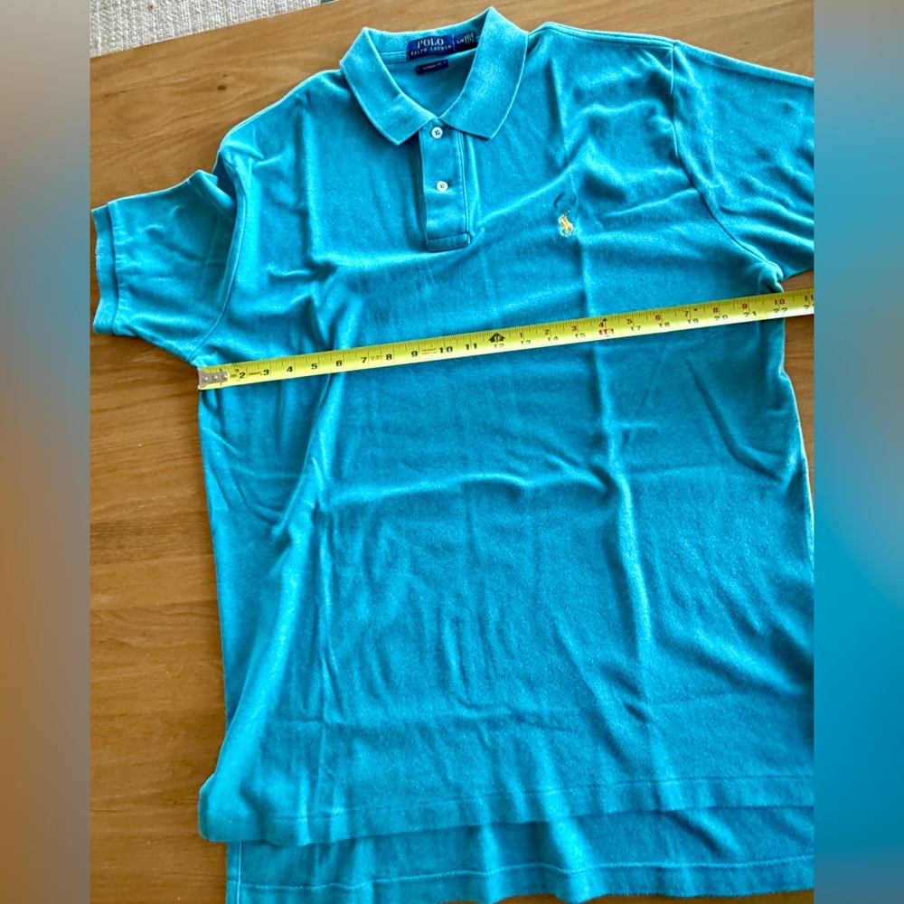 Polo by Ralph Lauren Men’s Turquoise Polo with Yellow Pony - Picture 4 of 6